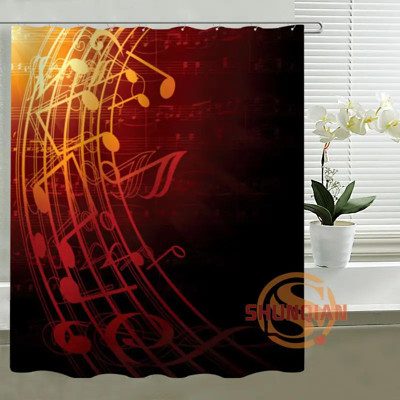 Custom Shower Curtain music notation Bath curtain Waterproof polyester Fabric For Bathroom | Дом и сад