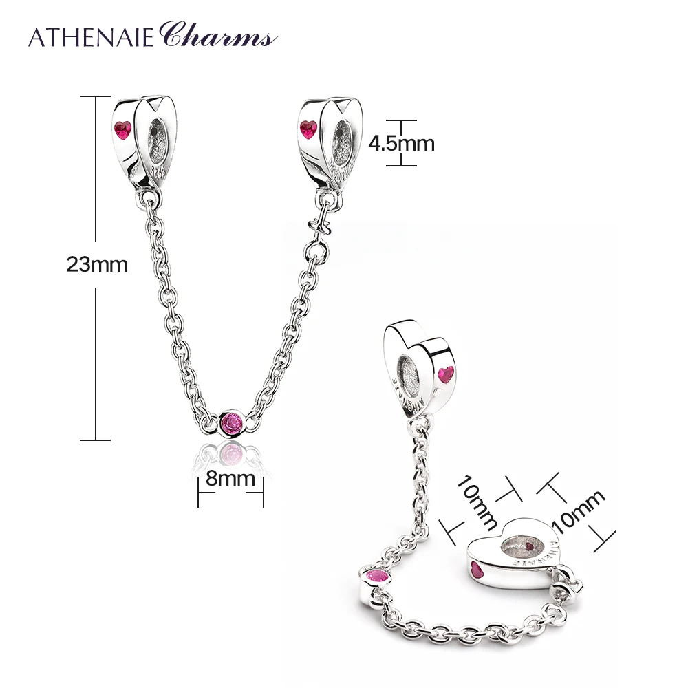 ATHENAIE, 925 пробы, Серебряная роза, сердце, CZ, любовь к вам, безопасная цепочка, бусины для женщин, подходит для браслета и браслета, сделай сам, ювелирное изделие