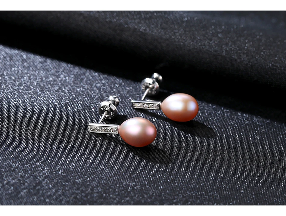 PAG& MAG, 925 серебряные серьги-гвоздики для девушек, Изящные Ювелирные изделия, 7-8 мм, серьги с натуральным жемчугом для женщин, Boucles d'oreuilles Femmes