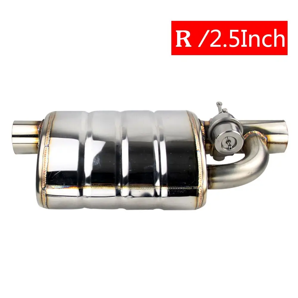 2.5 Inch Right Нержавеющая сталь 2," 3" 3," Наклонный выпускной наконечник Впускной сварной шов на одном выхлопном глушителе с различными звуками/выпускной клапан - Цвет: 2.5 Inch Right