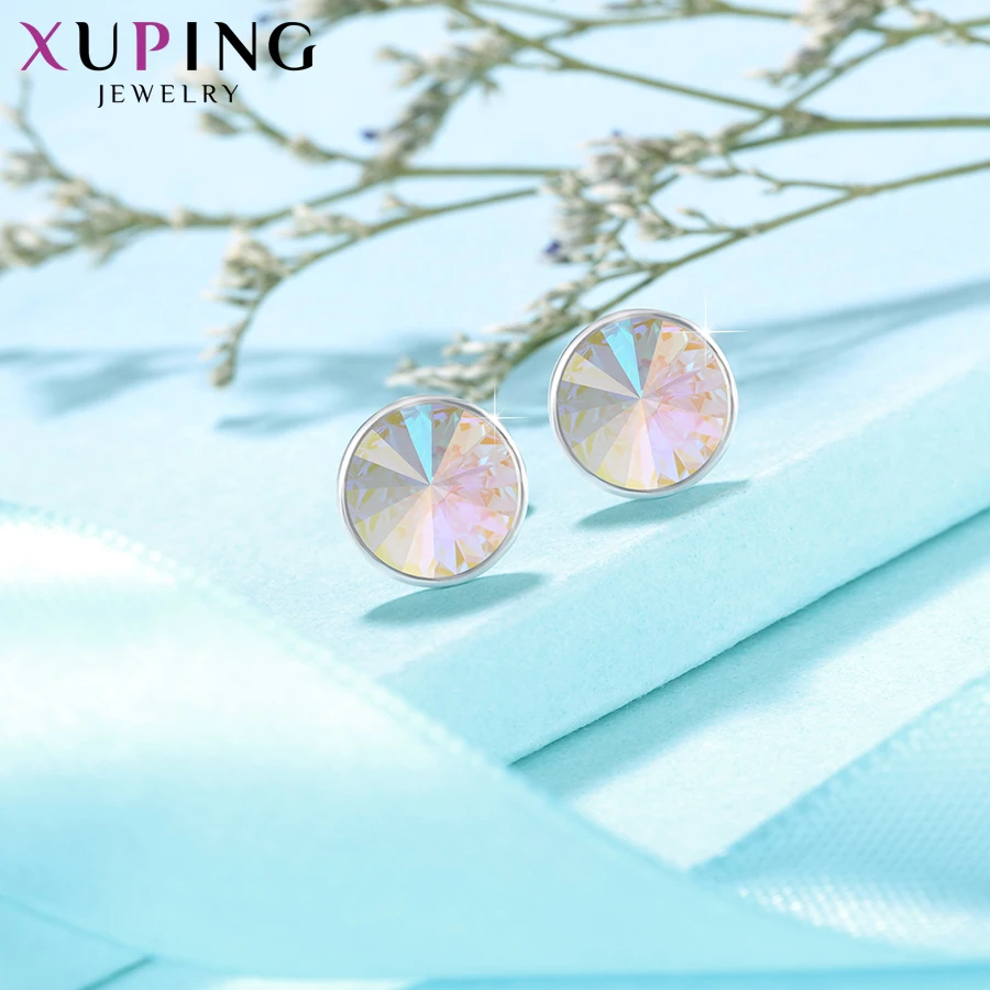 Xuping 8*8 мм серьги-гвоздики модные ювелирные изделия Кристаллы от Swarovski простая простота многоцветный Женские вечерние подарки M79/M80-20387