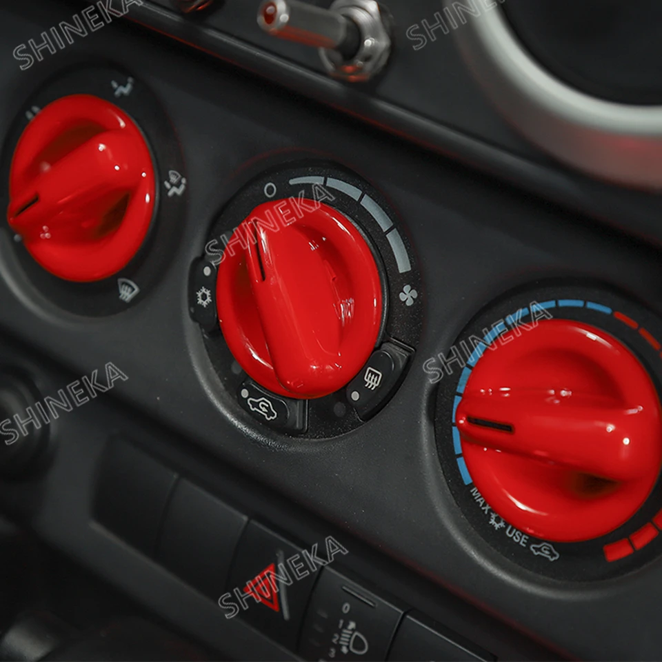 SHINEKA молдинги для интерьера Jeep Wrangler JK 2007-2010 ABS Автомобильная декоративная рамка для Центральной приборной панели Кнопка фиксатора декоративные наклейки