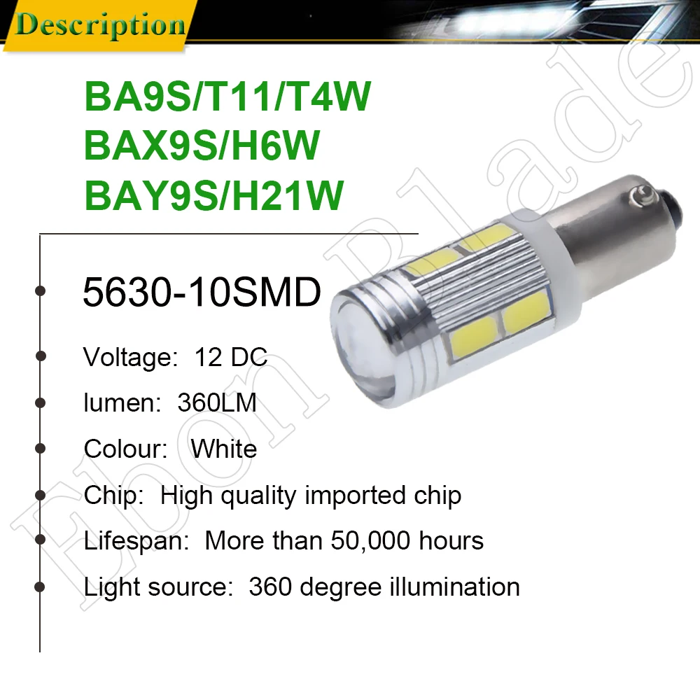 2 шт. H21W BAY9S BA9S T4W BAX9S H6W 5630 10SMD светодиодный автоматический обратный светильник поворота угловая лампочка боковая Лампа Белый, работающего на постоянном токе 12 В в стайлинга автомобилей