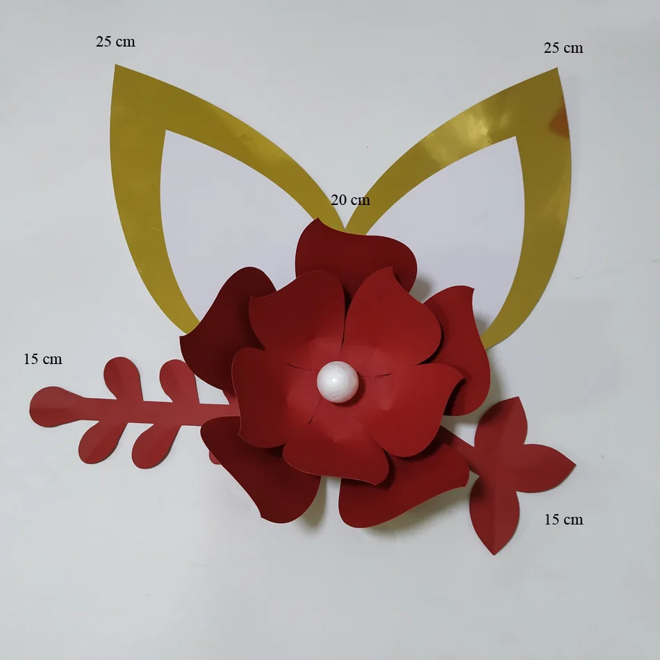 Cardstock Роза сделай сам Легкие бумажные цветы с ушками набор листьев для детской