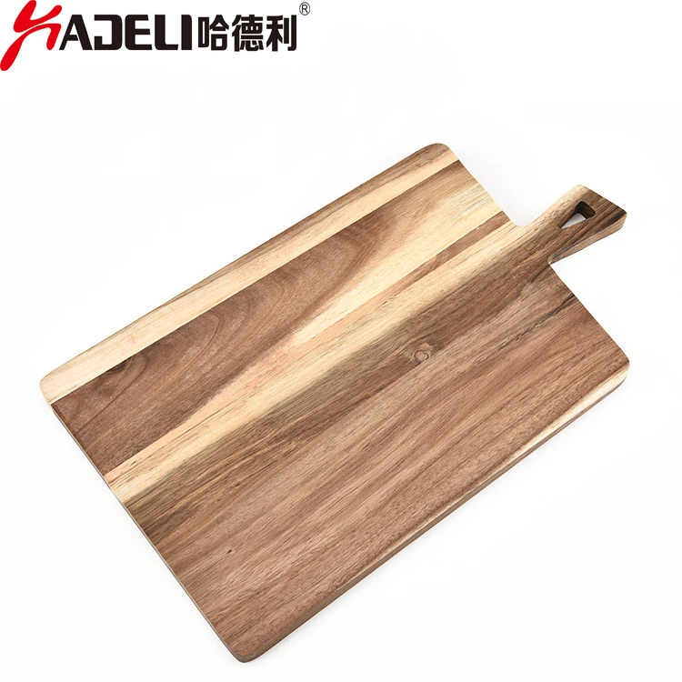 Деревянная разделочная доска HADELI Acacia большая деревянная Божья хлебная тарелка