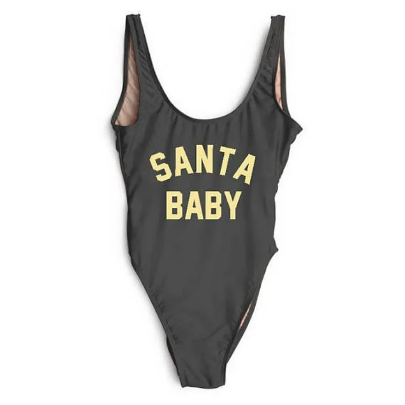 Купальники для малышек Для женщин Santa Baby ванный Комплект золото Плавание.