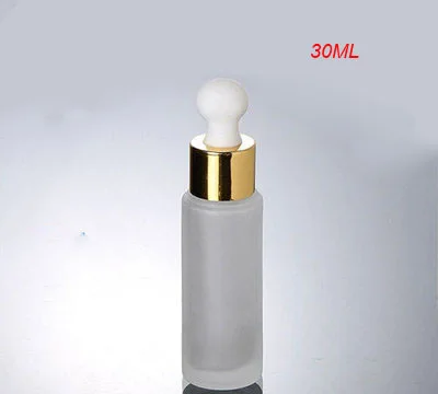 30ML frosted glass dropper bottle with shiny gold  top for Essential oil , glass frost 1 ounce dropper Essential oil  bottle