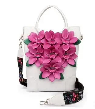 white women bag Летающие птицы женская сумка Роскошный цветок сумка-тоут сумка-мешок на плечо женская сумка-мессенджер Национальный Стиль LM4384fb - Цвет: white women bag