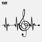 YJZT 14,9 см * 11 см креативные музыкальные ноты цитаты сердцебиение виниловые мотоциклетные черныесеребряные автомобильные наклейки