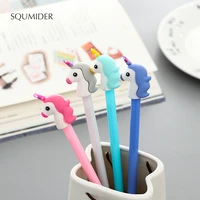 squmider 4 patterns cartoon unicorn gel pen kawaii stationery 0 5 mm cute pen black ink papelaria school office supply