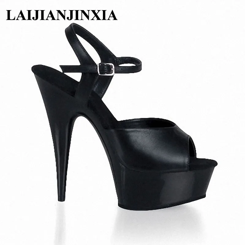 

LAIJIANJINXIA Women's Shoes 2018 New Style 15cm High Heels Sandals Night Club Party Queen Waterproof Platform Dance Shoes