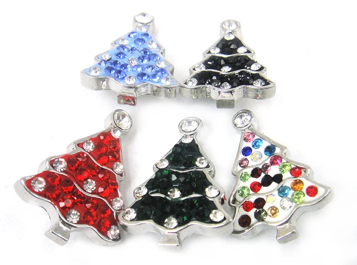 Новинка! Красивая металлическая застежка стразы из глины и рождественской елки 1