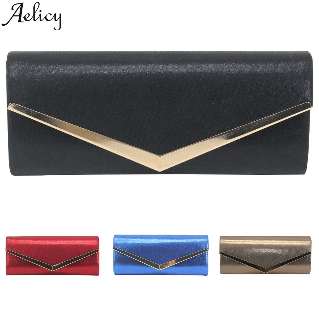Женская сумка тоут Aelicy однотонная блестящая на плечо с цепочкой вечерняя сумочка