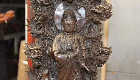 YM 319 60 см Φ Nine Dragon Kwan-Yin Pure китайский буддийский Quanyin | Дом и сад
