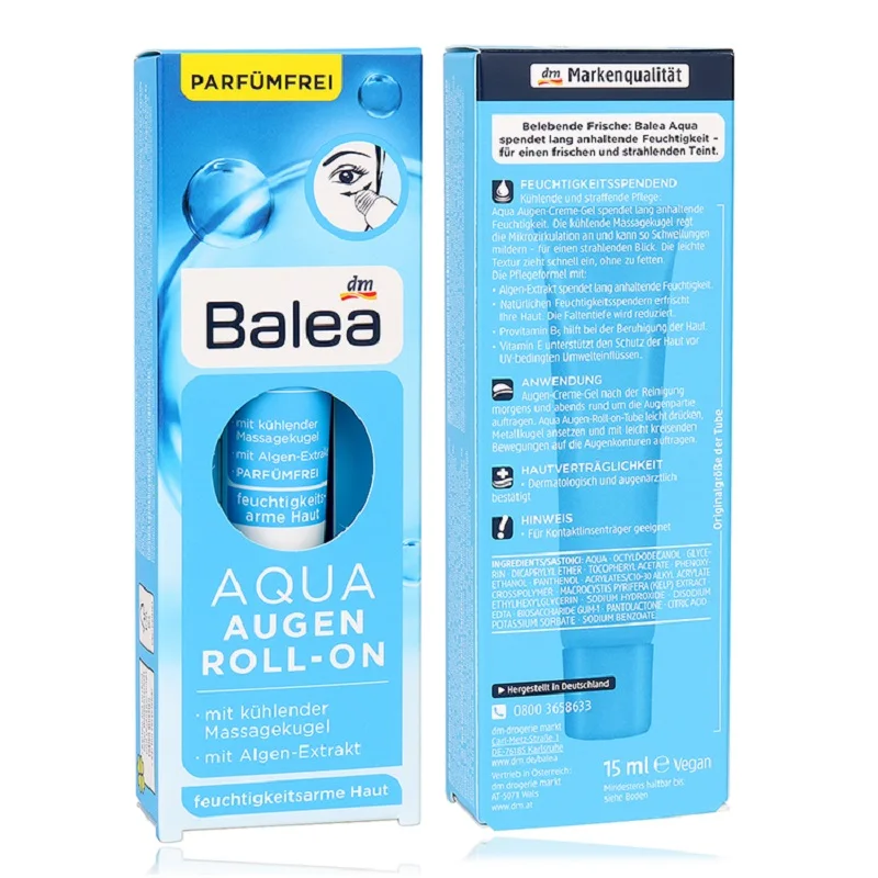 Германия Balea Aqua Roll On Eye Cream экстракт морских водорослей освежающий гель VE