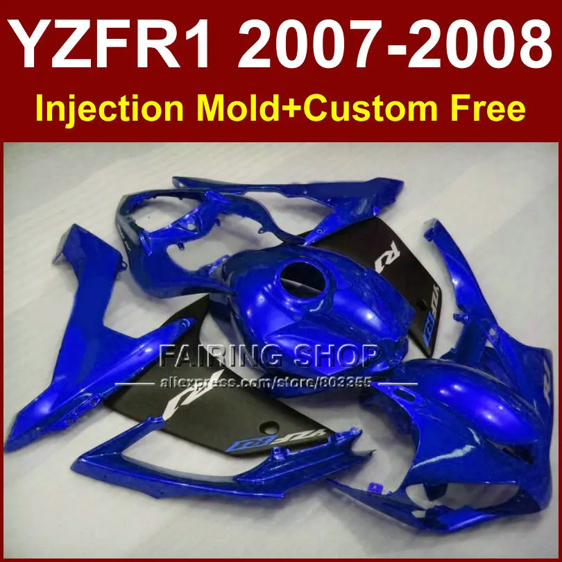

New dark blue fairing set for YAMAHA YZFR1 2007 2008 fairings kits R1 YZF R1 YZF1000 YZF 1000 07 08 bodyworks G6EF