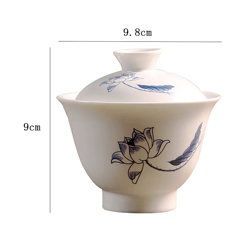 4 различных стиля Цзиндэчжэнь белый фарфор Gaiwan Чайник керамический чайный набор