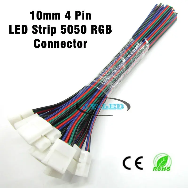 20 шт./лот 10 мм 4 контакта для разъема светодиодной ленты 5050 RGB без паяльного