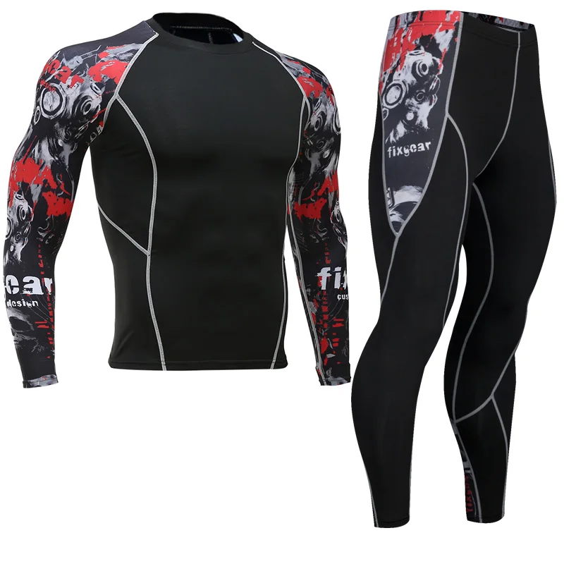 Мужской многофункциональный компрессионный комплект mma rashguard для фитнеса