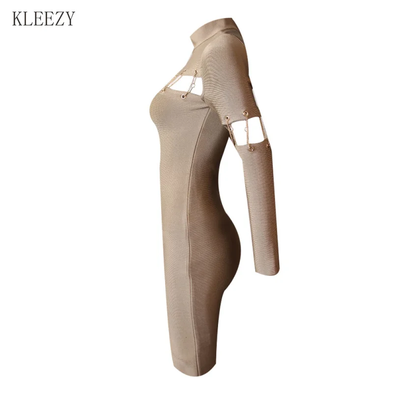 Kleezy 2017 Сексуальная выдалбливают зима-осень новое поступление с длинным рукавом