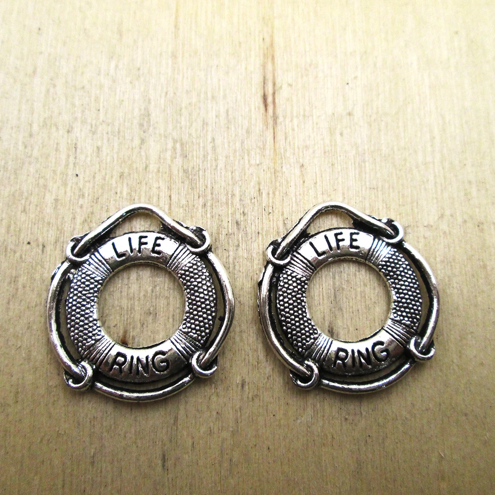 

15pcs--22x24m Life Ring charms Life Preserver Charm pendants, Jewelry Making DIY necklace/ bracelets charms antique silver tone