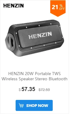 HENZIN Mini Bluetooth Динамик Водонепроницаемый IPX6 Беспроводной Портативный BT Колонка Динамик 1200 мАч с FM радио карты памяти MP3 музыка плеер