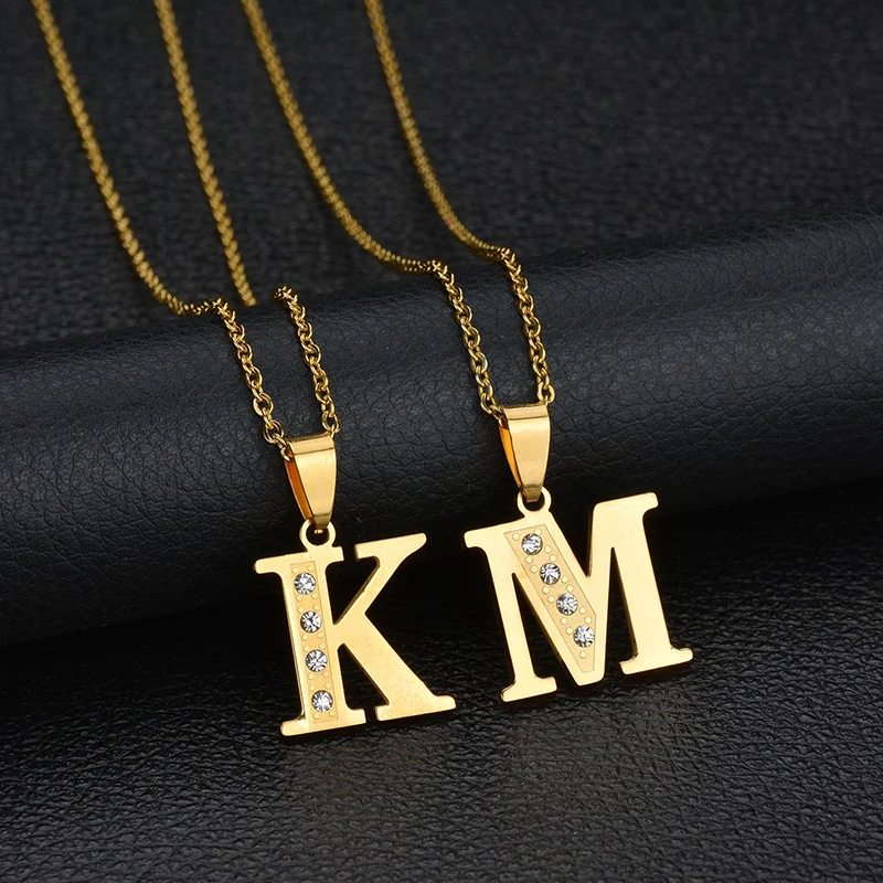 MENSAZONE Высокое качество ожерелье с буквенным принтом золотого цвета из