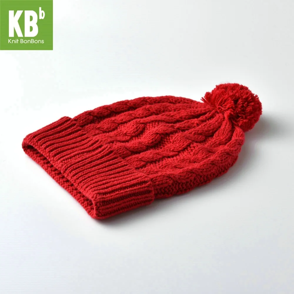 KBB Женская и мужская вязаная теплая шапка из шерсти Красная Зимняя Шапка |