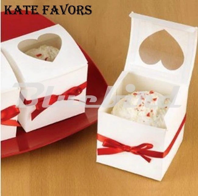 50 шт. прозрачная бумага для окна в форме сердца одинарная коробка кексов