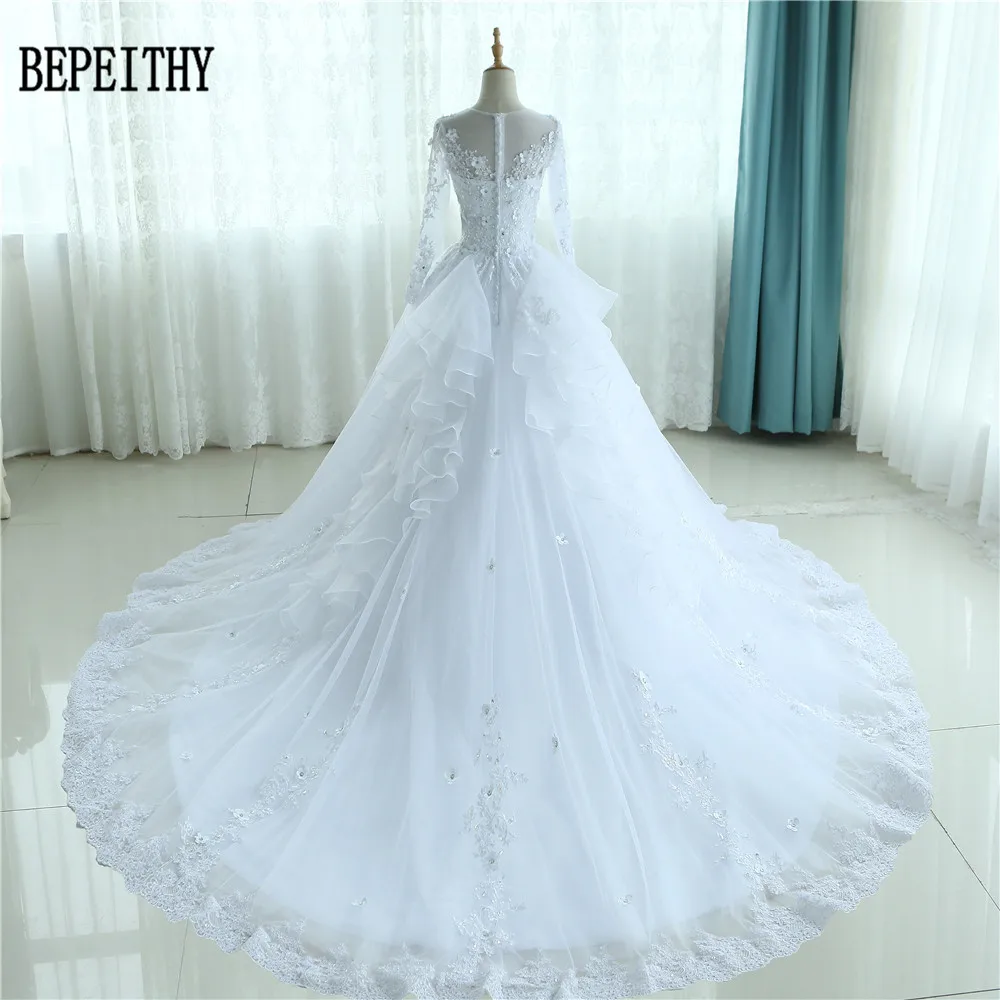 Женское бальное платье BEPEITHY Белое Бальное Платье с длинным рукавом и кружевной