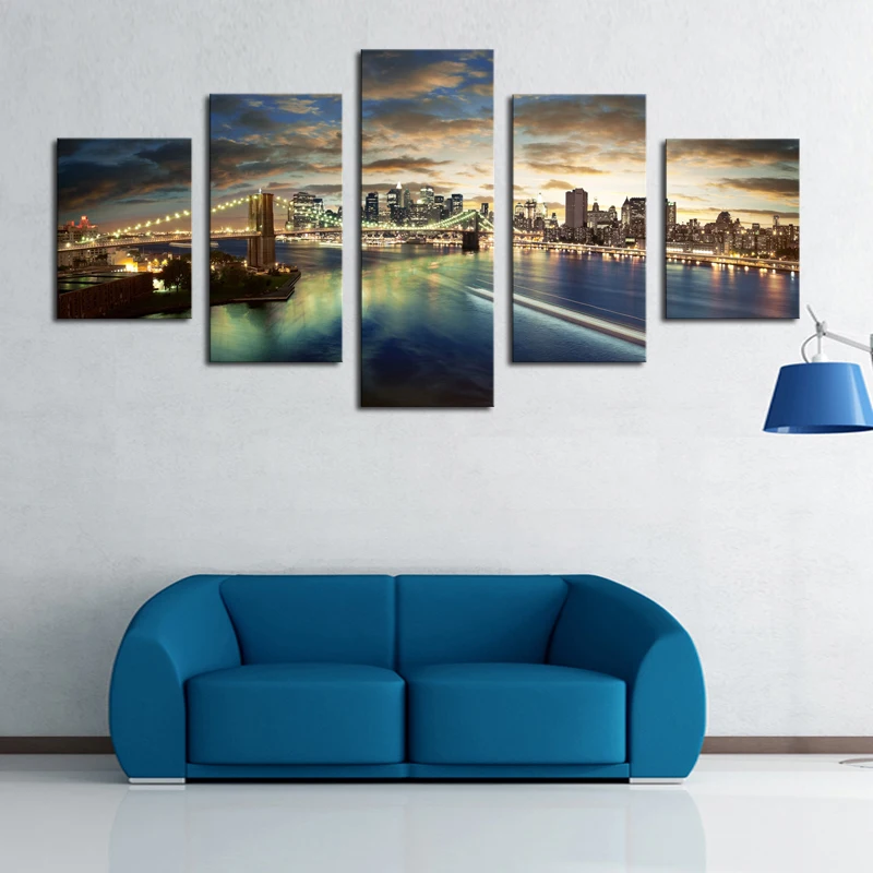 Картина на холсте Ночная 5 панелей Hd для гостиной 2016|the paintings|prints paintingcanvas prints |