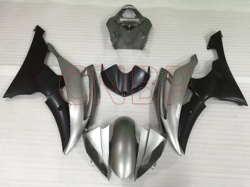 Bodywork for YAMAHA YZFR6 2008 - 2015 Silver Black Fairings YZF R6 2009 Body Kits 2013 no paint |