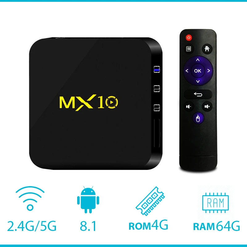 Android 8 1 mx10 tv box 4 Гб DDR4 32 ГБ памяти на носителе eMMC RK3328 ядра 17 K HDR 2 ГГц WI-FI USB 3 0 Смарт