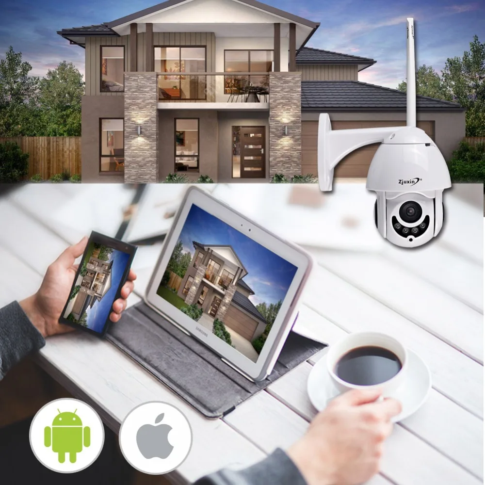IP камера wifi наружная скоростная купольная 1080p PTZ Onvif 360 Pan ночное видение cctv IR IP66 p2p