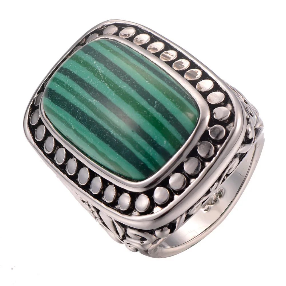 Распродажа модное кольцо из серебра 925 пробы с малахаттом размер 6 7 8 9 10 F1272|ring size|925