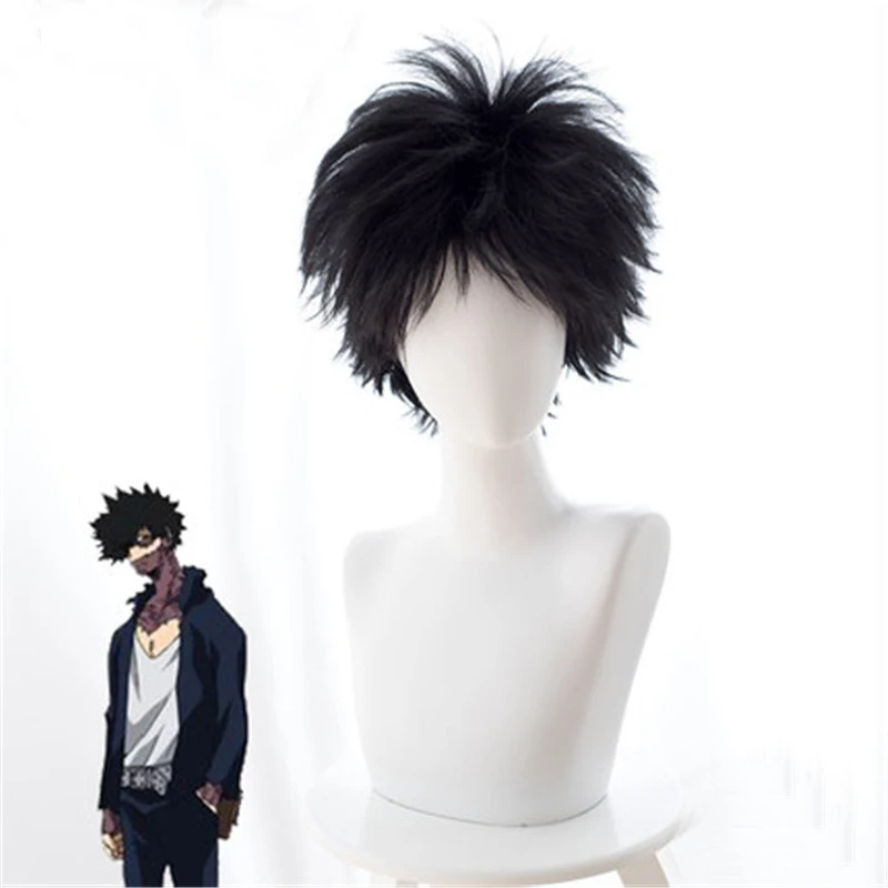 Аниме Мой герой Academy Dabi парик косплей костюм Boku no Hero Academy короткие черные синтетические волосы парики для вечеринок на Хэллоуин+ парик колпачок