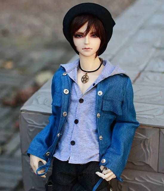 Красивая джинсовая куртка + серая рубашка 1/3 1/4 MSD SD17 Uncle BJD Doll Clothes Customized CMB1|sd clothes|bjd