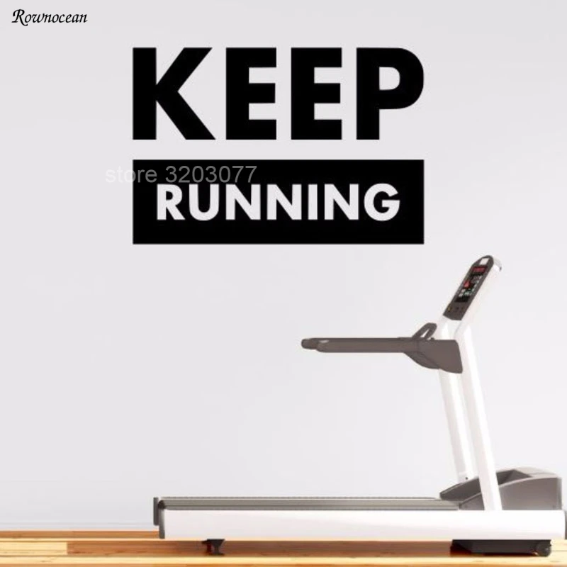 Виниловая наклейка на стену с надписью KEEP RUNNING|decoration murale|wall decorhouse decoration |