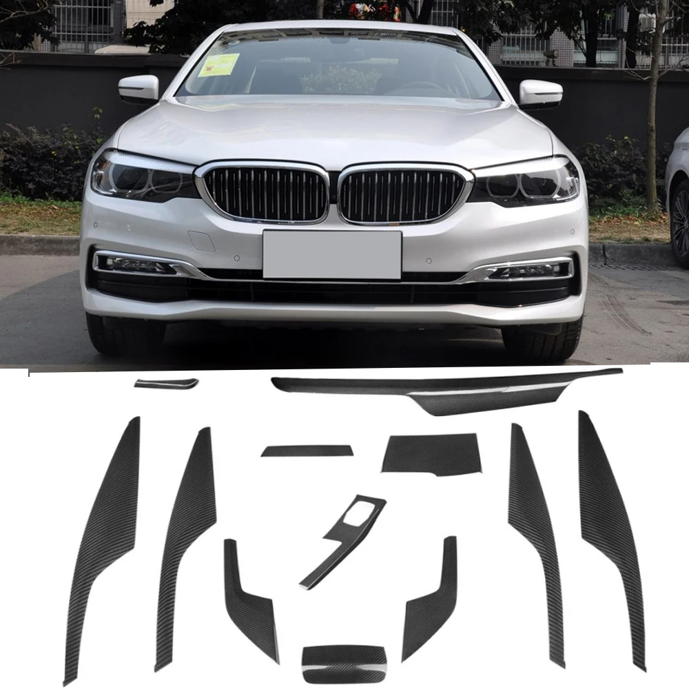 12pcs 100% Real Carbon Fiber Interior Trim for BMW 5 series G30 G38 520i 2017-19 Gear Shift cover air vent frame | Автомобили и