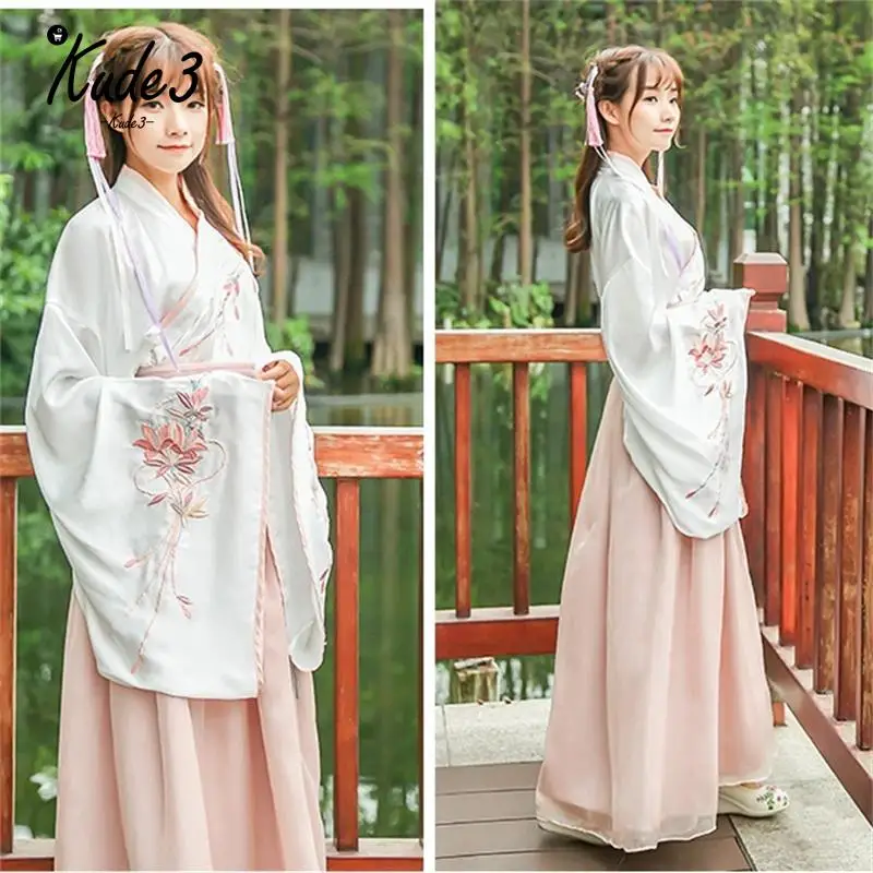 Скидка на праздник! Новая традиционная юбка Hanfu с вышивкой и большими рукавами