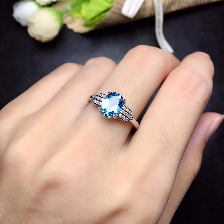 Uloveido кольцо с натуральным топазом новейший дизайн серебро 925 пробы очень