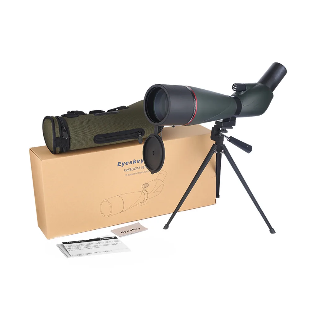 

Eyeskey Waterproof Angled Zoom 20-60x80 Hunting Telescope Spotting Scope for Birding Watching Wildlife with Tripod