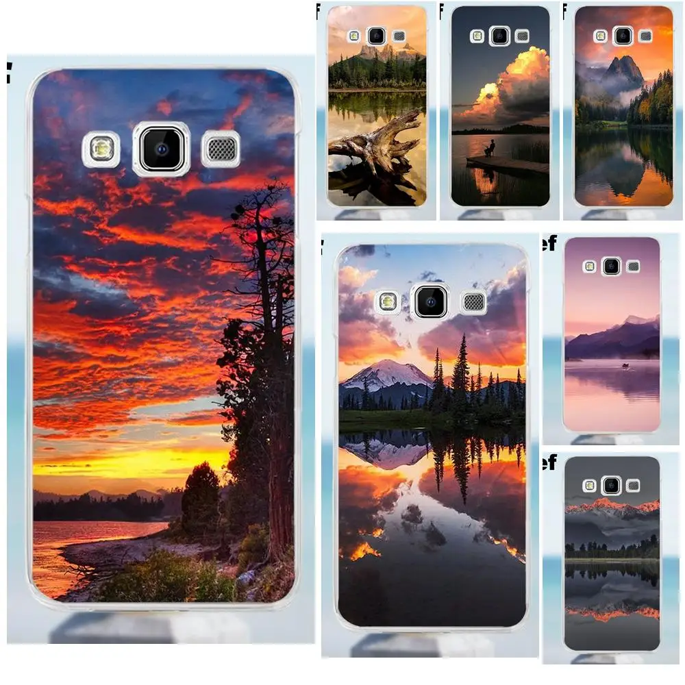 Suef для Galaxy Alpha Core Prime Note 2 3 4 5 S3 S4 S5 S6 S7 S8 mini edge Plus Мягкий чехол из ТПУ горного озера