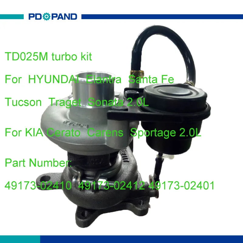 Двигатель turbolader TD025 09T turbo для Hyundai Elantra Santa Fe Tucson Traget Sonata i30 2.0L 28231 27000 D4EA дизельный