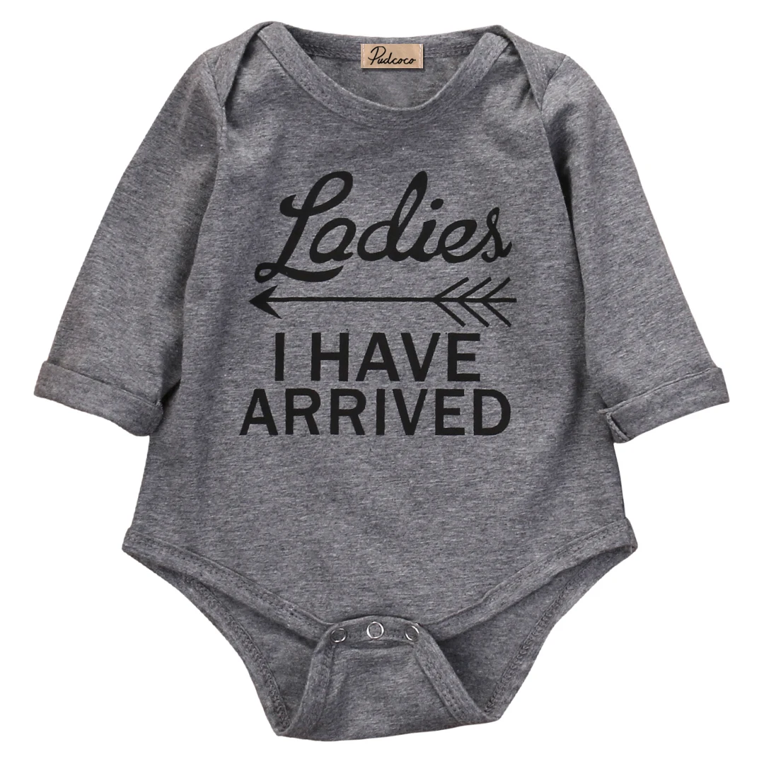 

Newborn Baby Boys letter Bodysuits Infant Babies Boy Long Sleeve Cute Cotton Bodysuit Outfits Kids Clothing