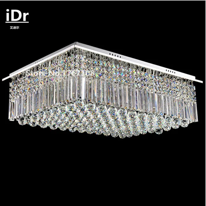 

Modern luxury crystal lightsLED rectangular living room ceiling lamp bedroom lamp restaurant iDr-0115