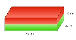 2 шт. блок отверстие магнит 40x20 10 мм мощный ремесло неодима редкоземельных