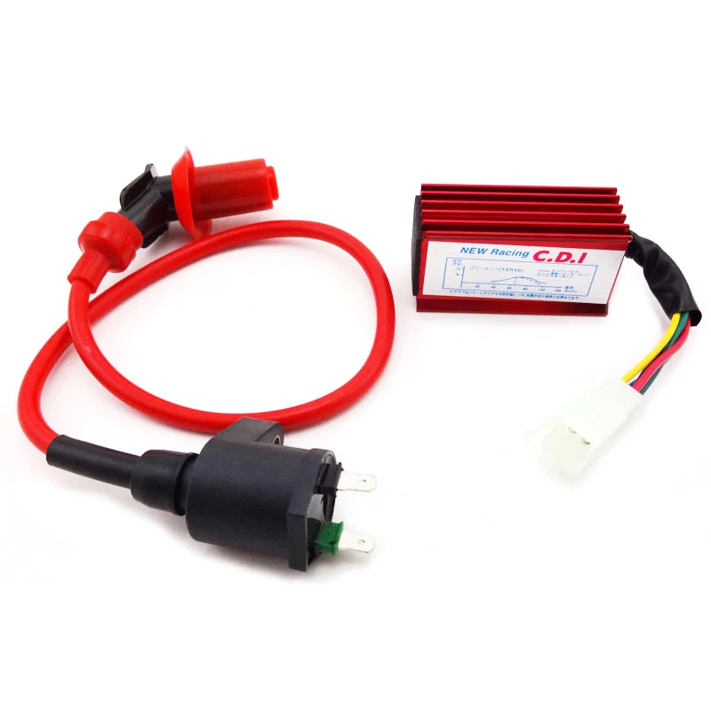 XLJOY красный 5 pin гоночный CDI+ GY6 гоночный Катушка зажигания для Honda Dio Elite SB50 SA50 Spree SYM DD50 Arnada