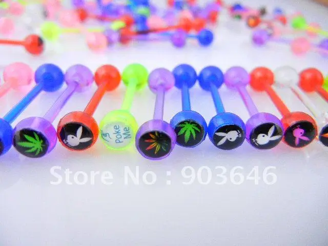 100 шт. Бесплатная доставка акриловое украшение для пирсинга тела разные логотипы