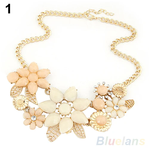 Женская мода Цветок Смолаы Колье Биб Себе Ожерелье Воротник Цепи Кулон 009X |